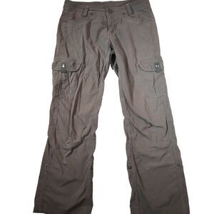 Kuhl Splash Roll Up Pants Womens 6 Regular Olive Green Cargo Pockets Outdoors